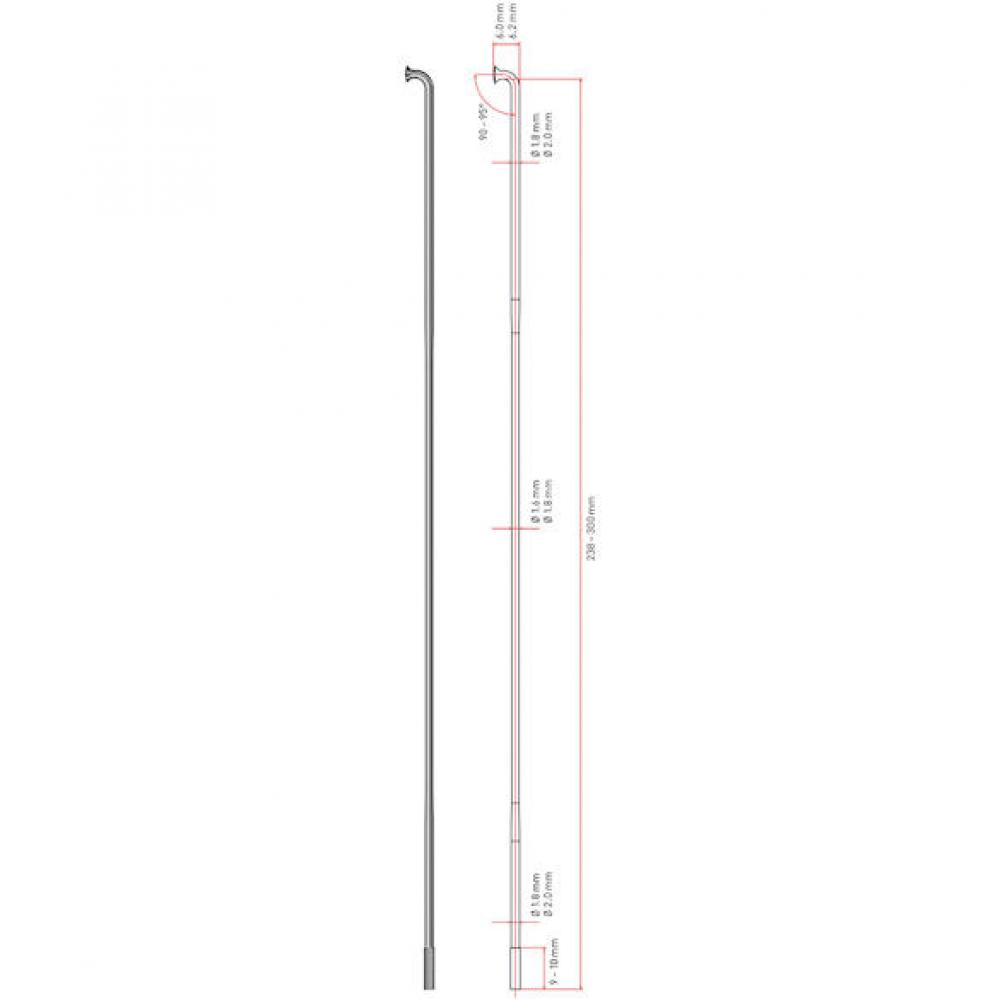 DT Swiss Speiche Competition 2.0 / 1.8 293 mm schwarz - robuste Performance-Speiche