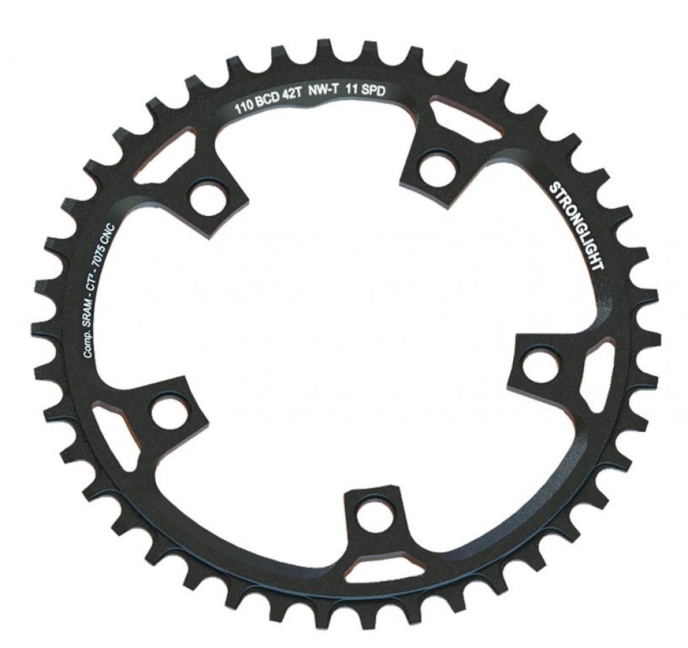 Stronglight Kettenblatt Gravel für Sram 42 Zähne scharz Alu 7075-T6 110mm