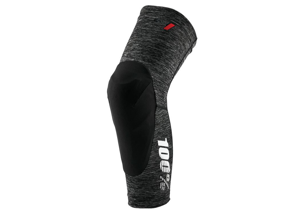100% Teratec knee guards S Grey Heather / Black - leichter Trail-Knieschoner mit Level-1-Schutz