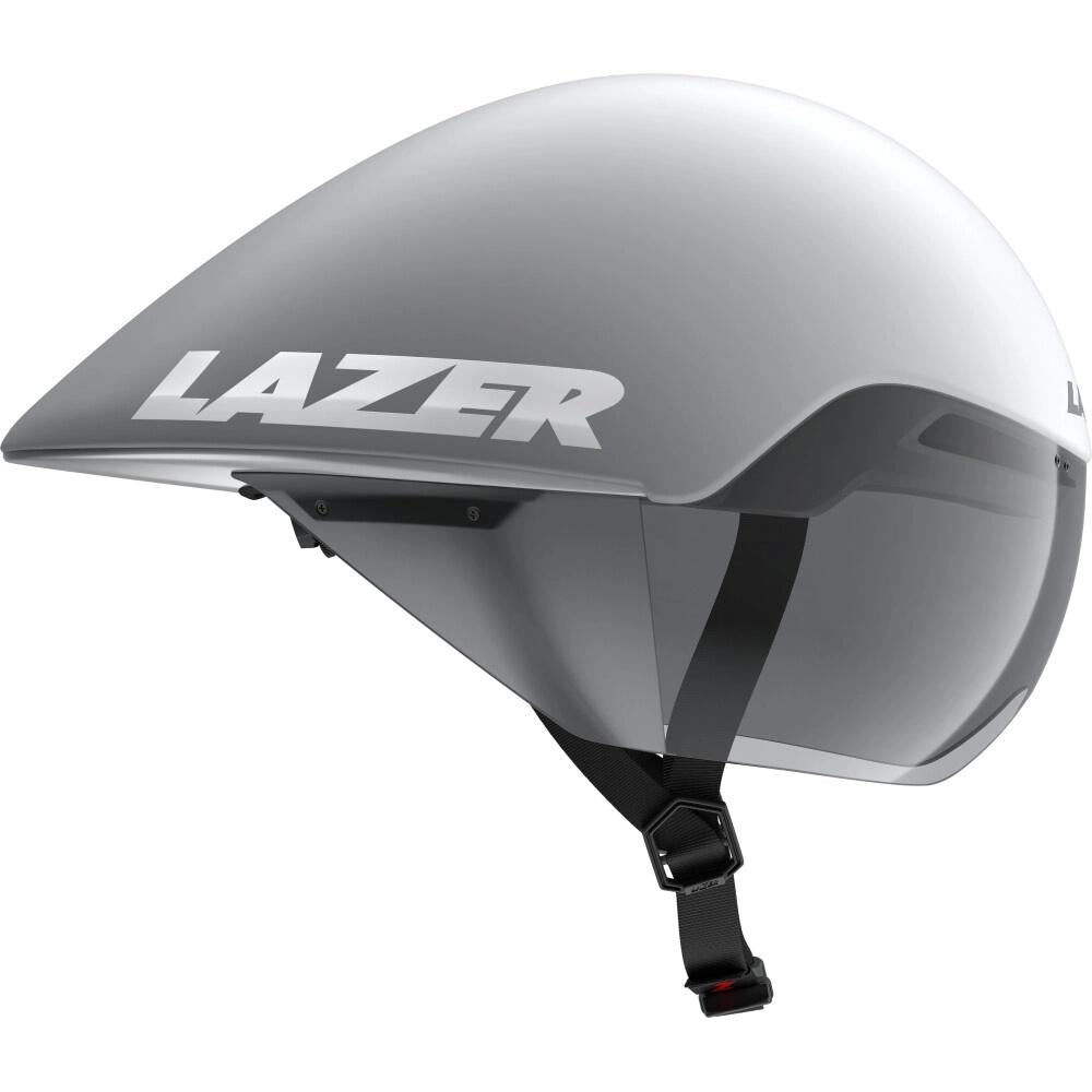 LAZER Volante KinetiCore Triathlon-/Zeitfahrhelm M Matt White Silver - maximale Aerodynamik