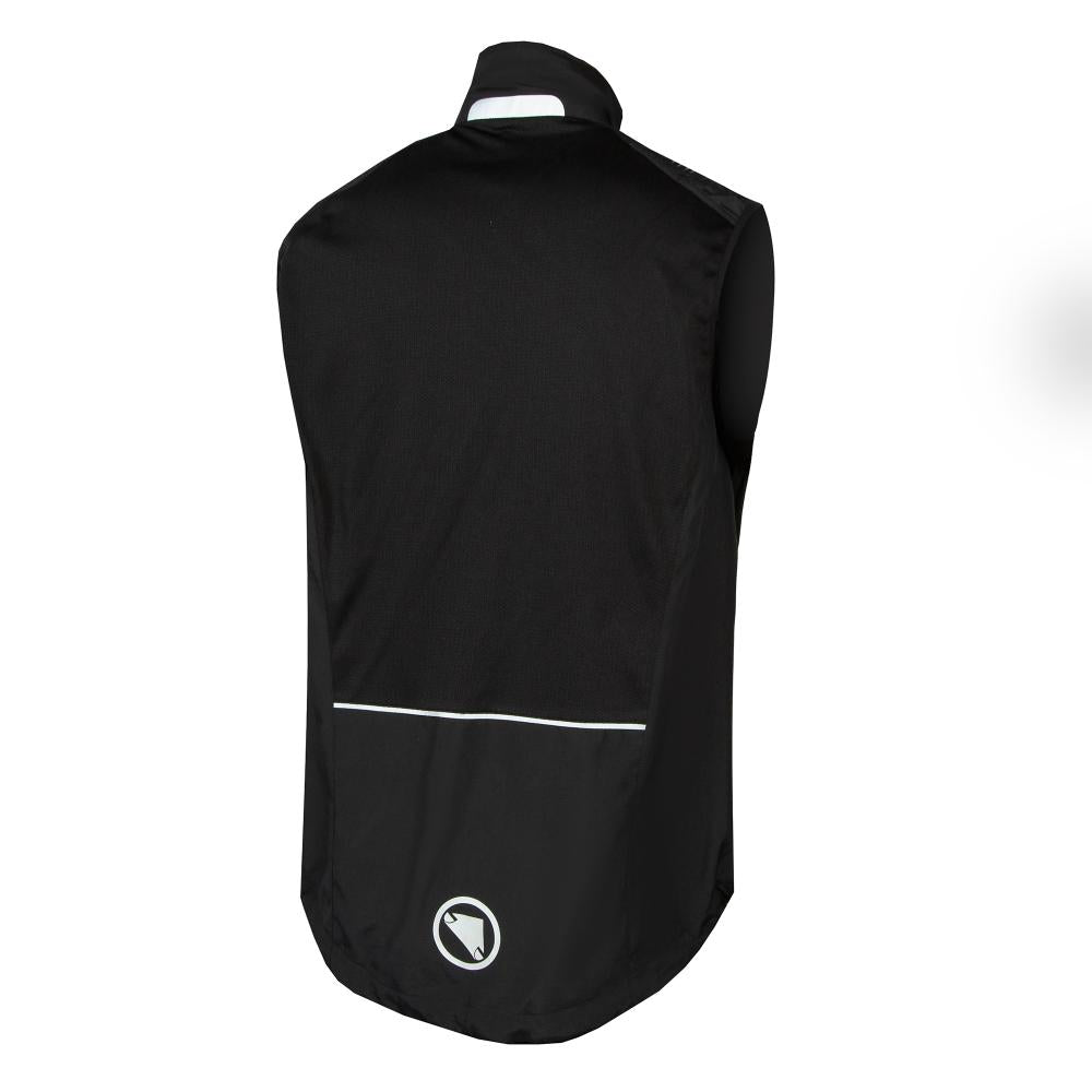Endura Hummvee Weste XL, Schwarz - winddichte Weste mit Netzrücken, PFC-freier DWR-Imprägnierung, verstellbarem Saum & Reflektoren