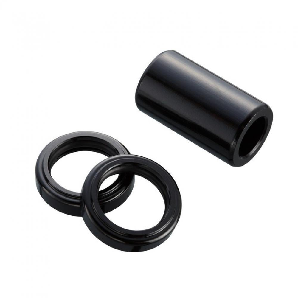 RockShox Dämpferbuchsen-Set Metric offset 10x60mm aus schwarzem Stahl: 1 Spacer, 2 Ringe.