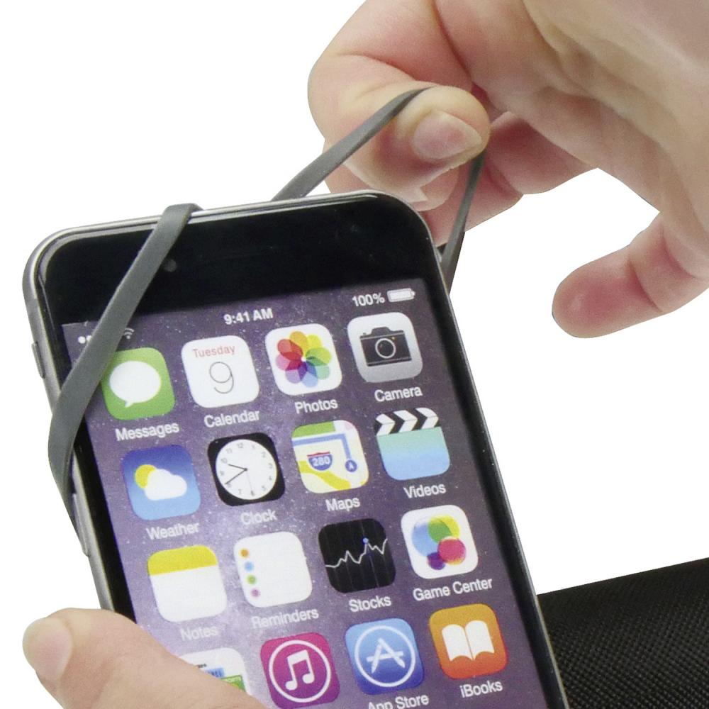 KLICKfix Smartphone Halterung Loop grau schwarz mit Klettband Befestigung