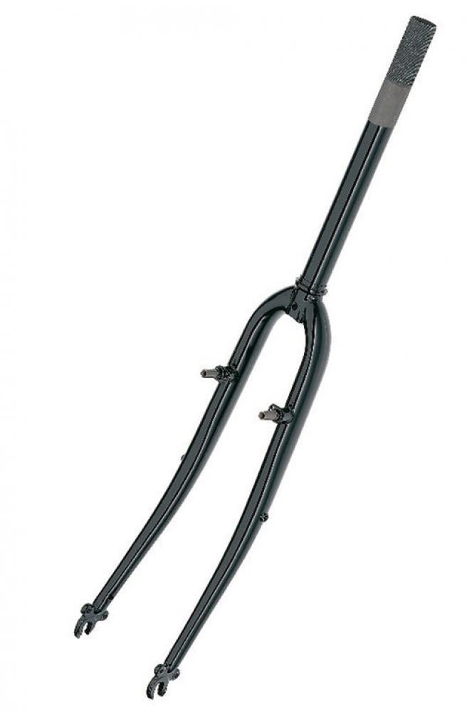 Schwarze 28 Zoll ATB-Fahrradgabel mit 1 Zoll Gewindeschaft, Konus 26,4mm und V-Brake Aufnahme.