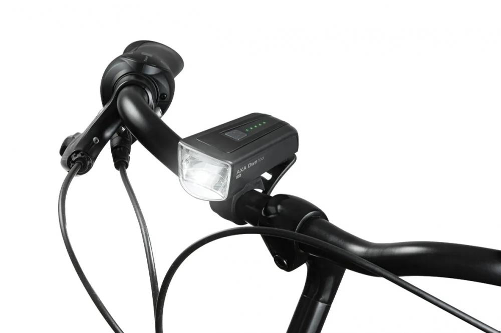 Axa DWN 100 LED-Akku-Beleuchtungsset 100 Lux Schwarz - Frontlicht mit Bremslichtfunktion