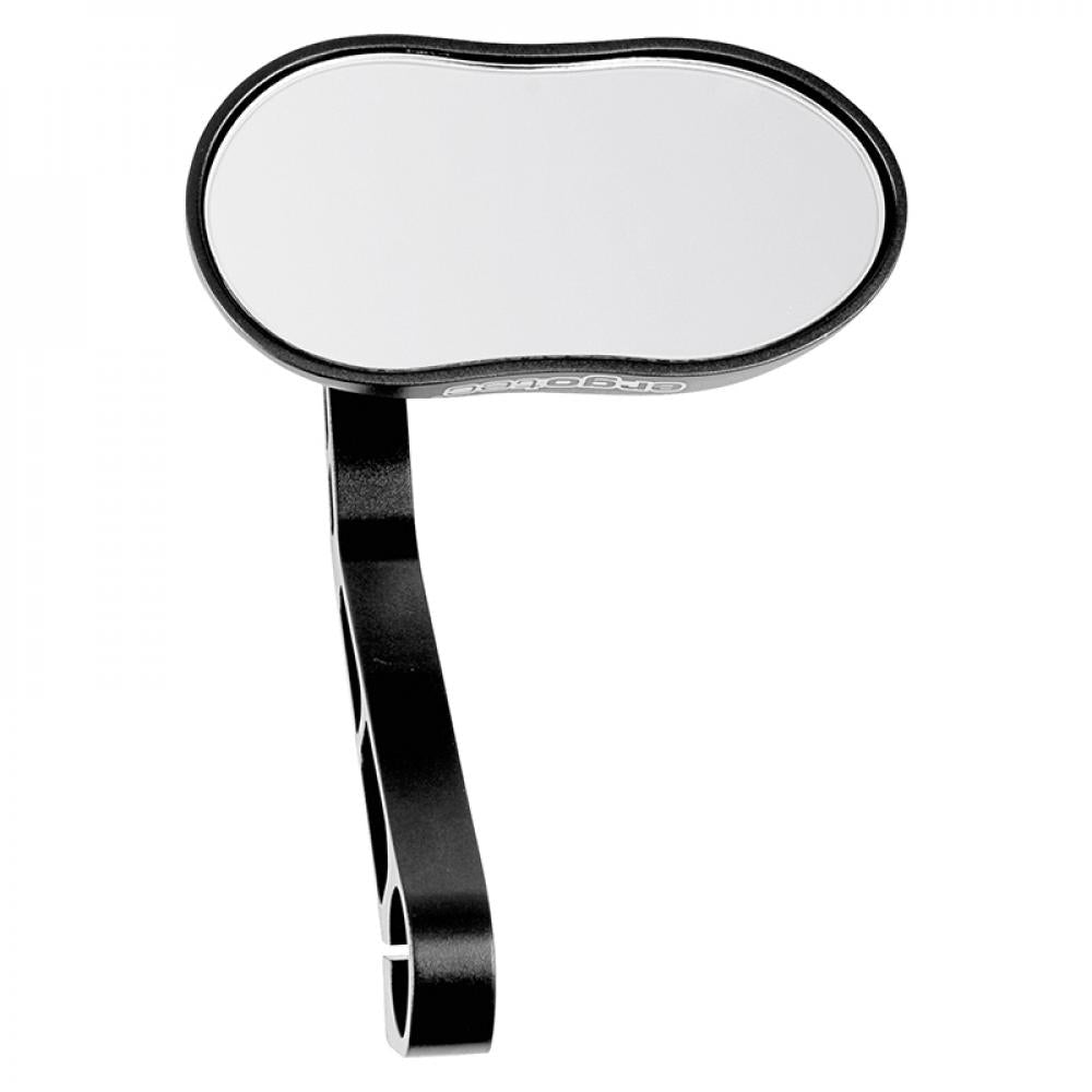 Ergotec M-88 Fahrradspiegel, schwarzer Rückspiegel mit ovaler Spiegelfläche.