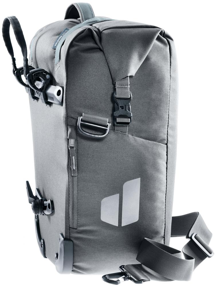 Deuter Valbona 20+5 Fahrradtasche 25 Liter Graphite - wasserdicht mit Roll-Top und Regenhülle