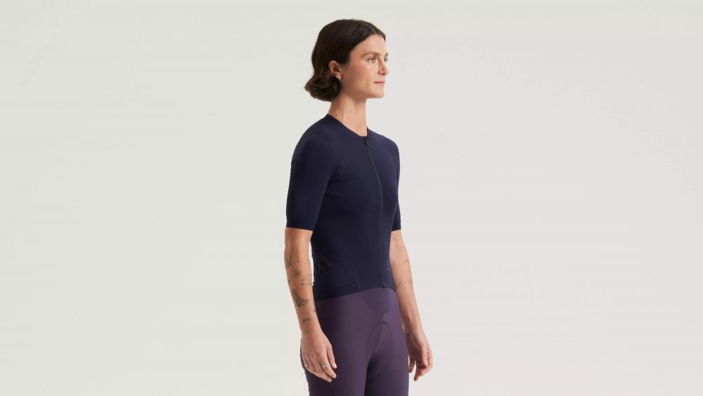 PRIME Damen Jersey Kurzarm Shirt Dunkelblau Größe M - Sportliches Funktionsshirt - T-Shirt