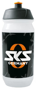 SKS Trinkflasche Small 500ml transparent mit SKS Logo, robustem Kunststoff und BPA-frei für Sport & unterwegs.