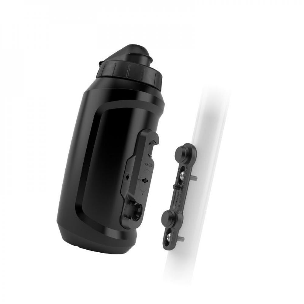 FIDLOCK TWIST Bottle 750 Compact + Bike Base, 750 ml, schwarz, magnet-mechanisches Flaschenhaltersystem, BPA-frei, inklusive Schutzkappe, ideal für enge Rahmengeometrien