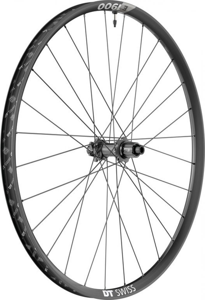 Schwarzes DT Swiss E 1900 SPLINE 27,5" robustes Enduro-Vorderrad.