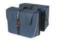 Basil Doppeltasche Forte Double Bag, 35 Liter, blau/schwarz, wasserabweisend, reflektierend, Klickverschluss, ideal für Gepäckträger, robuste Verarbeitung