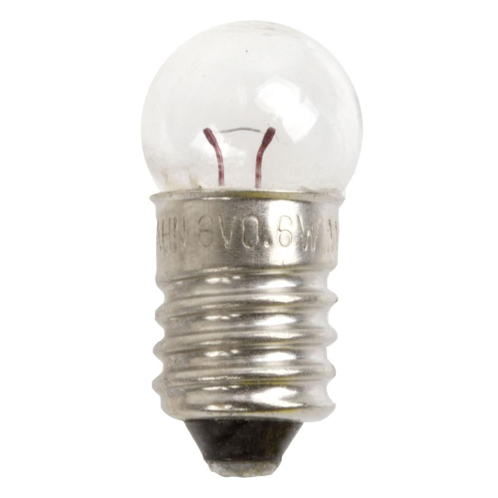 Messingschlager Glühbirne 6V 0,6W für Fahrrad-Rücklichter, Ersatzlampe mit Schraubgewinde und klarem Glaskolben.