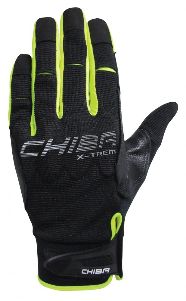 CHIBA Via Ferrata Absolut - Radhandschuhe XXL schwarz/neongelb, Touchfinger, Knöchelschutz