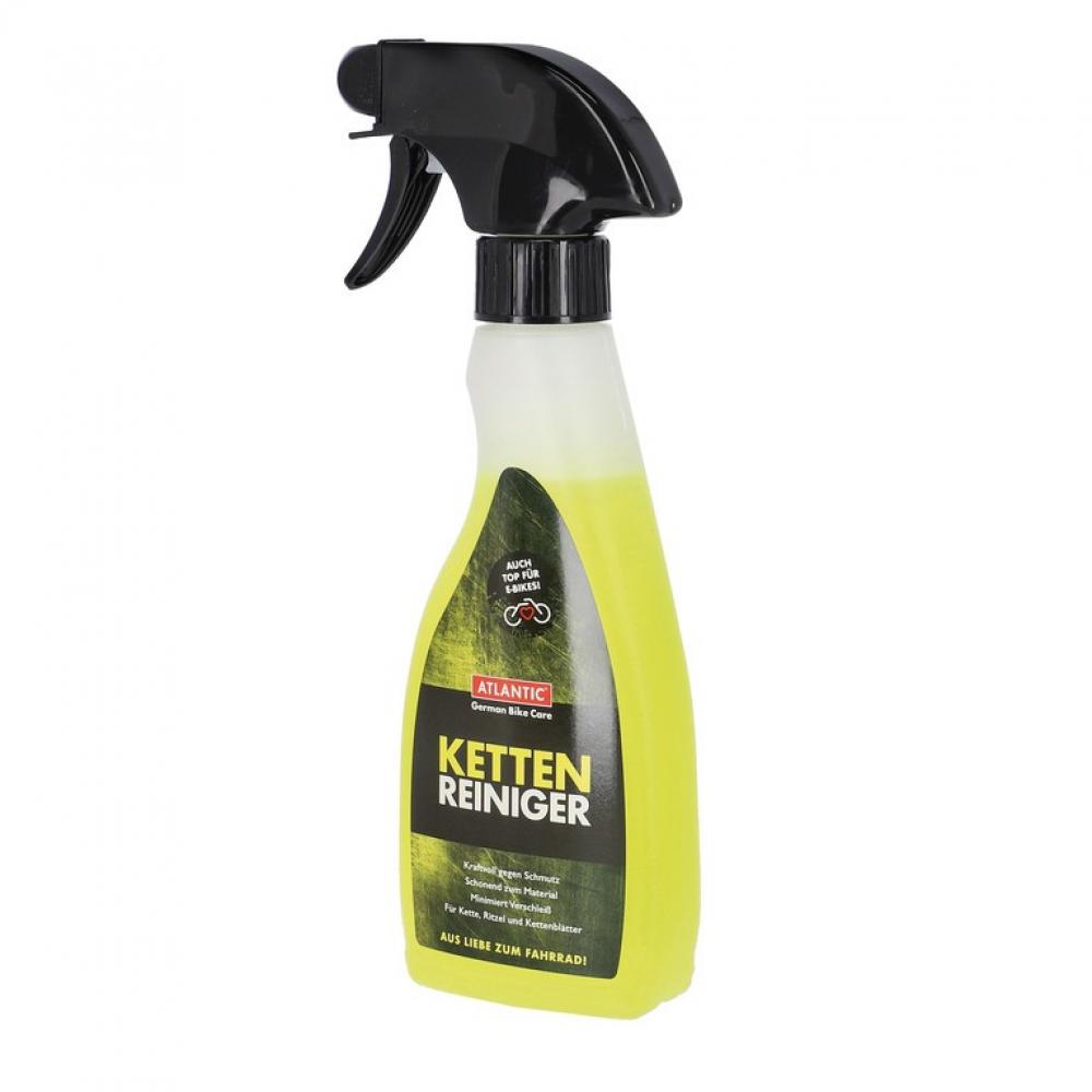 Atlantic Kettenreiniger 250ml Sprühflasche zur gründlichen Reinigung von Fahrradketten und Ritzeln.