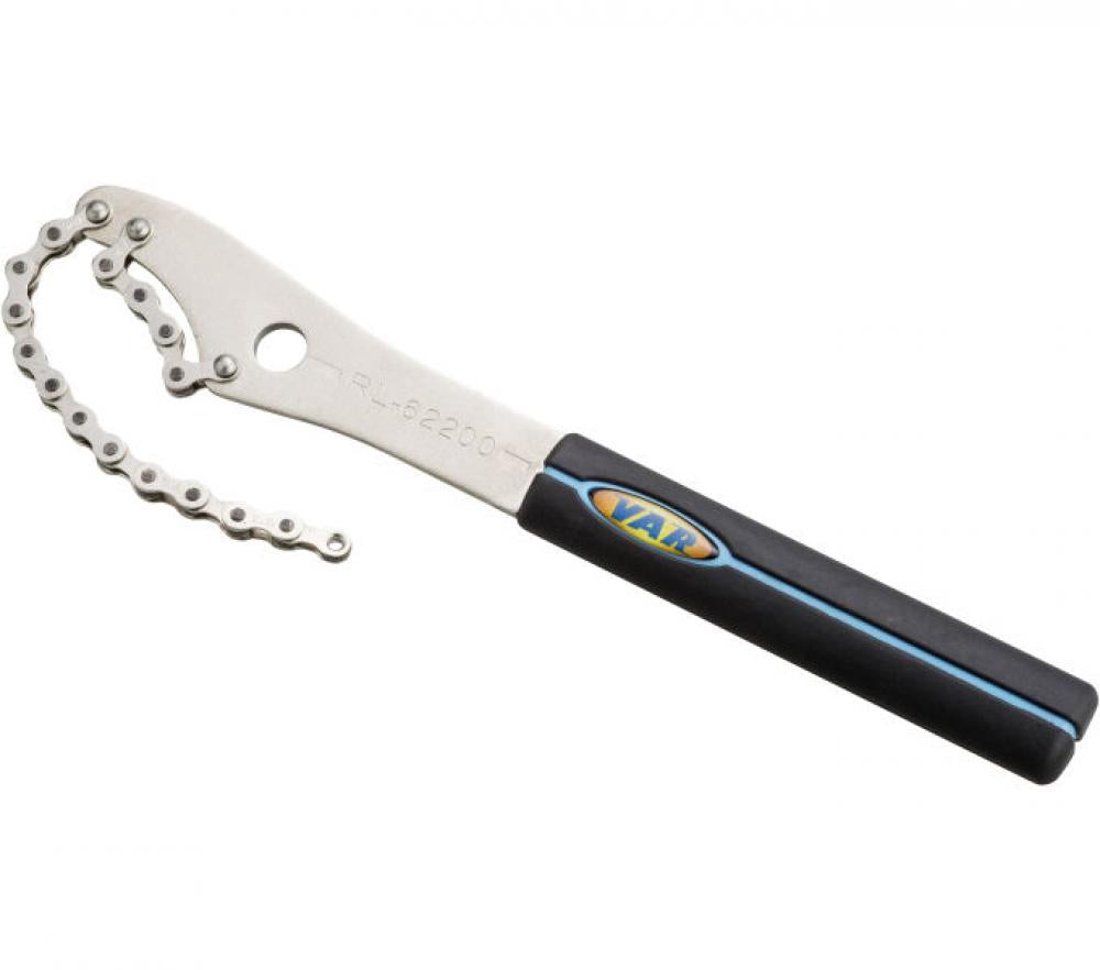 VAR Kettenpeitsche RL-62200-C, robuster Stahl, rutschfester ergonomischer Griff, 30cm Hebel für 5-11-fach Kassetten.