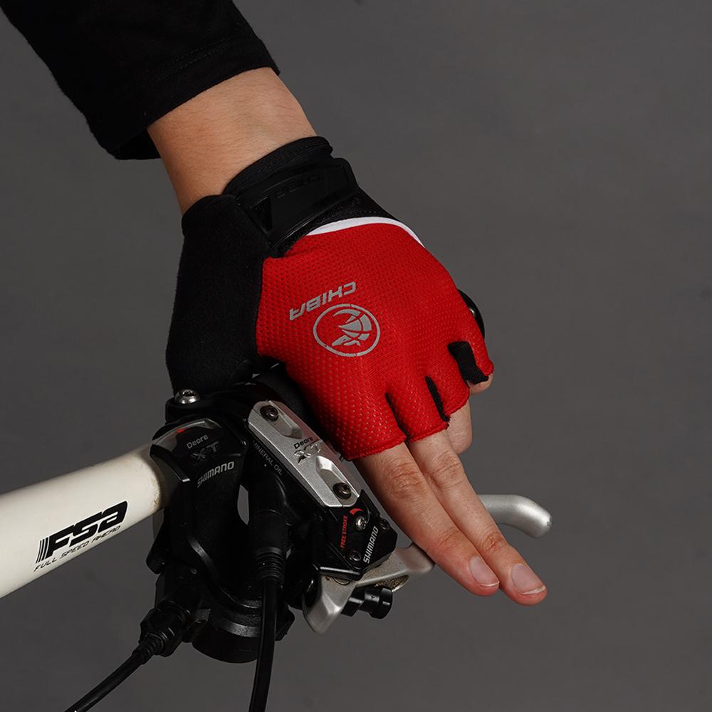 CHIBA Youth - Radhandschuhe S/M rot, atmungsaktiv mit leichter Polsterung