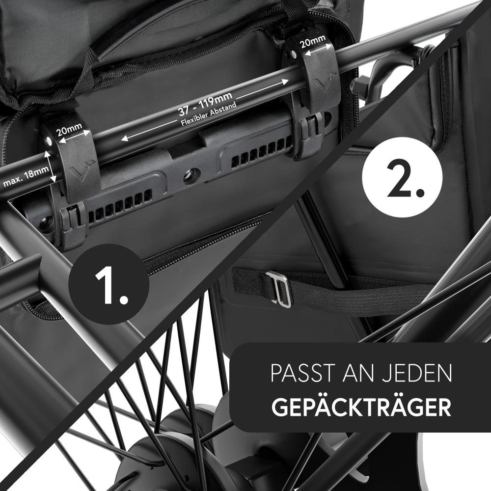 Valkental Rucksack ValkOne 3in1 Fahrradtasche schwarz