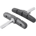 Shimano M70T2 Bremsschuhe für Alufelgen, schwarze Bremsbeläge mit silbernen Befestigungsbolzen für Fahrrad-V-Brakes.