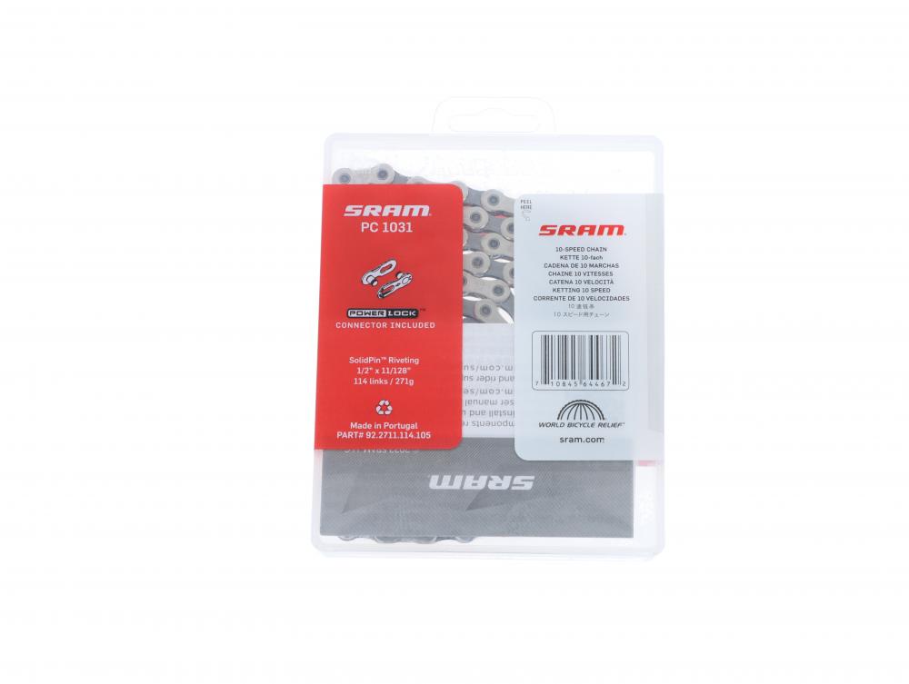 SRAM Kette 10-fach PC-1031 Schaltungskette 114 Glieder 10-fach mit Power-Lock silber-schwarz