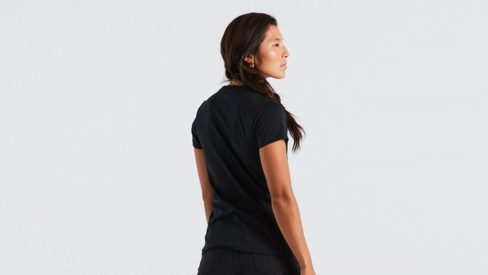 Damen T-Shirt S-Logo Tee Kurzarm Schwarz Größe S - Atmungsaktiv & Sportlich