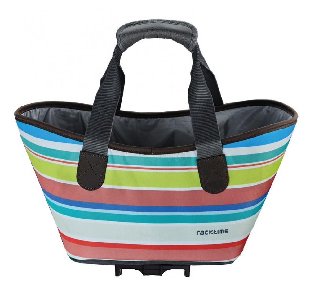 Bunt gestreifte Racktime AGNETHA 2.0 Einkaufstasche Sweet Candy, 15L, Snapit 2.0 kompatibel.