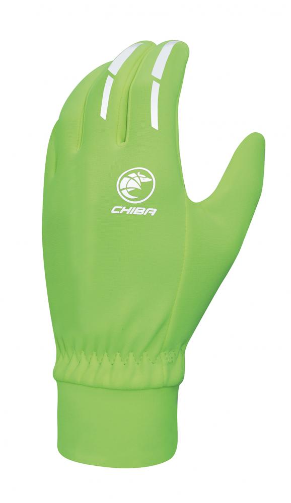CHIBA Thermofleece - Radhandschuhe neongelb, atmungsaktiv, Touchfinger, Größe M