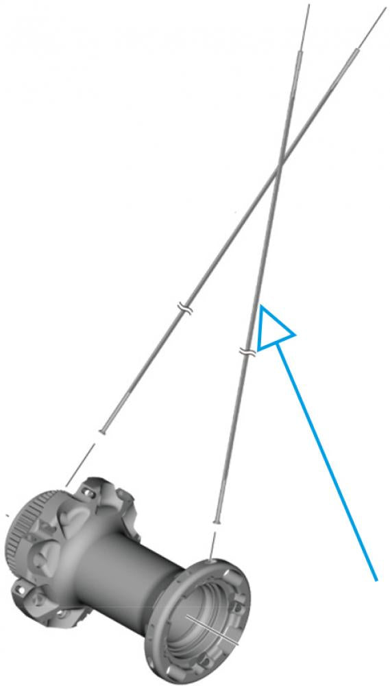 SHIMANO Speiche WH-R8170 VR/HR rechts - für Rennrad-Laufrad WH-R8170, Disc, Road