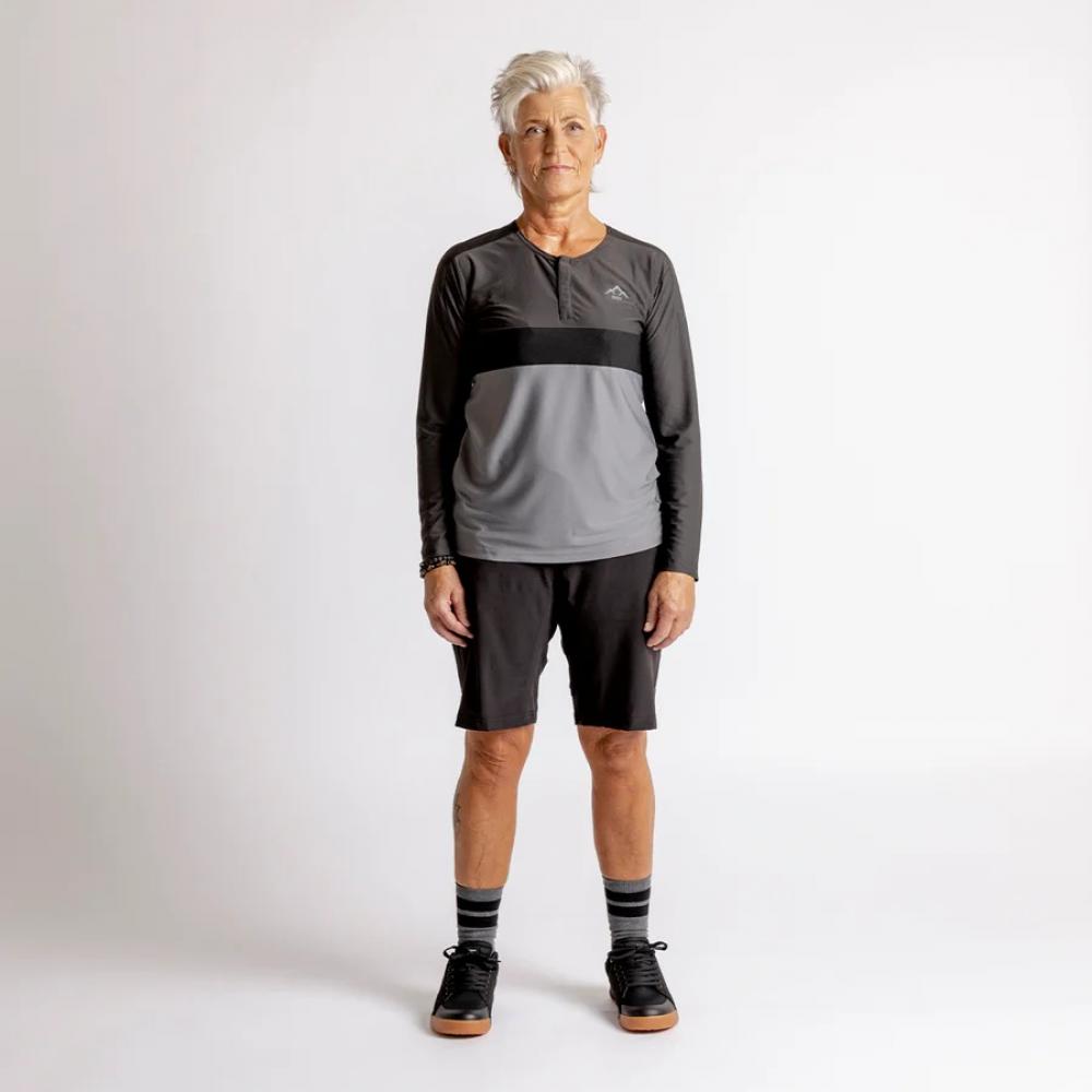 IXS Sports Division iXS Flow XTG Women's Long Sleeve Henley 40 graphite/black - wetterfestes Bike-Langarmshirt