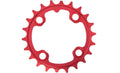 Rotes Truvativ Aluminium Kettenblatt mit 22 Zähnen für Fahrräder.