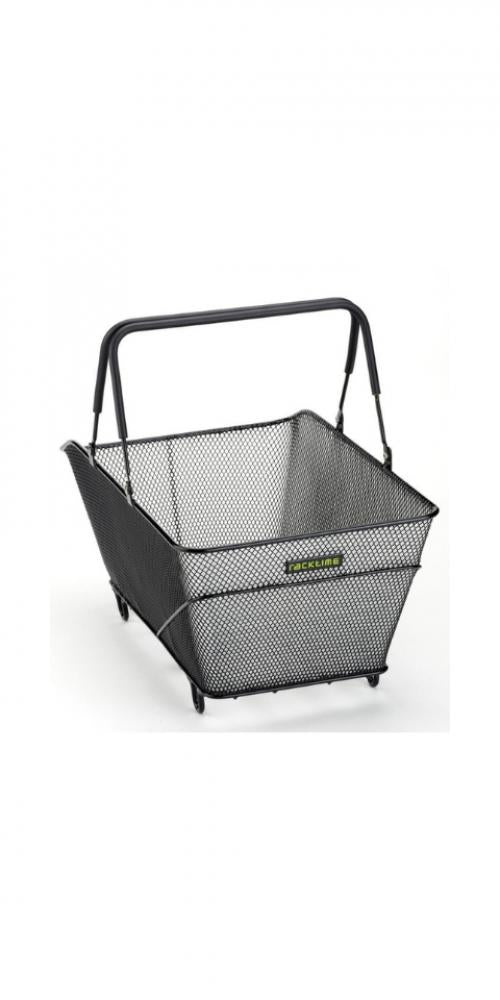 Racktime System Korb Baskit Trunk schwarz mit SnapitAdapter für Fahrrad-Gepäckträger.