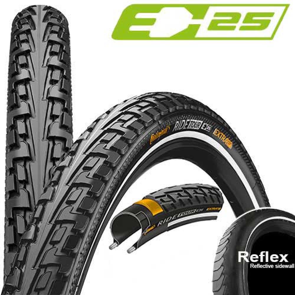 Continental RideTour 26x1.75 Fahrradreifen E-25 mit Reflex-Seitenwand und Pannenschutz.