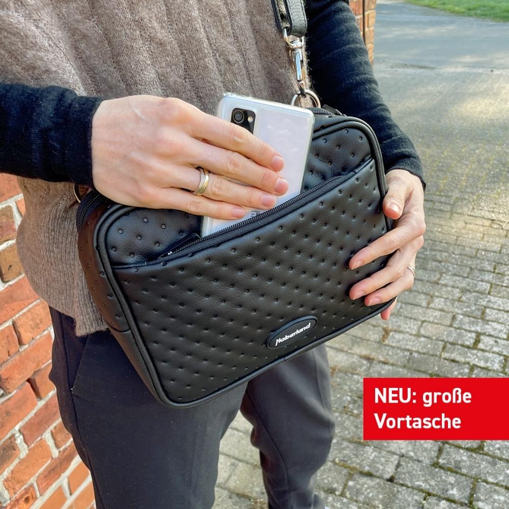Haberland Lenkertasche Lifestyle schwarz - stilvolle Lenkertasche für Alltag und Tour