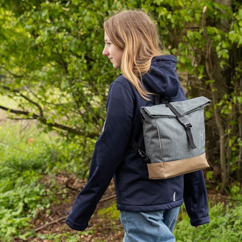 Haberland Lenker-Bike-Rucksack Keep Rollin' grau - flexible Rucksack-Lenkertasche mit KLICKfix