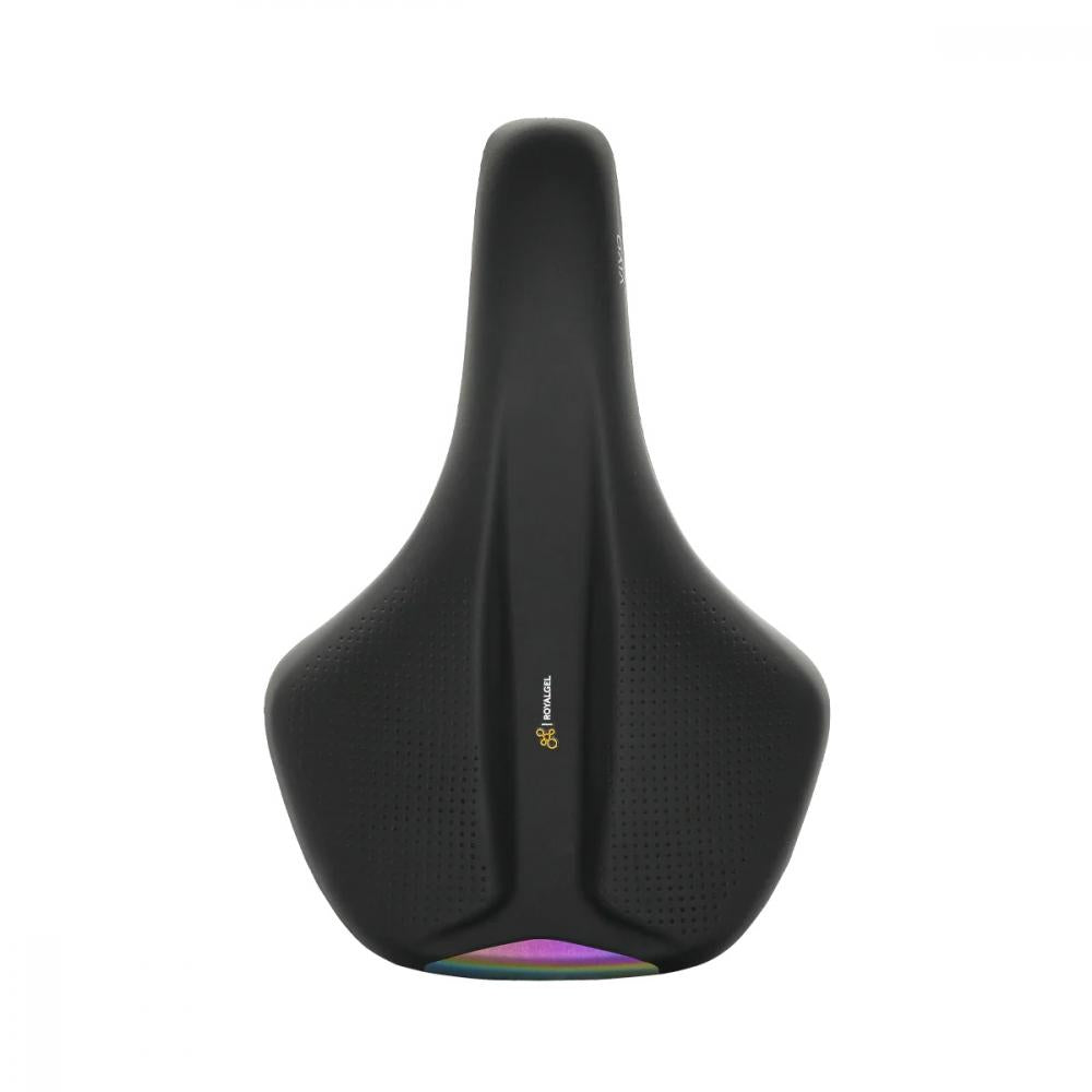 Komfortabler schwarzer Selle Royal Vivo Moderate Unisex City-Fahrradsattel mit Royalgel und Reflex-Heck.