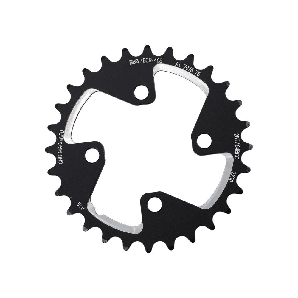 BBB Cycling BBB Kettenblatt MTBGear comp. 2x10 24T/64mm anthrazit - präziser Antrieb für MTB
