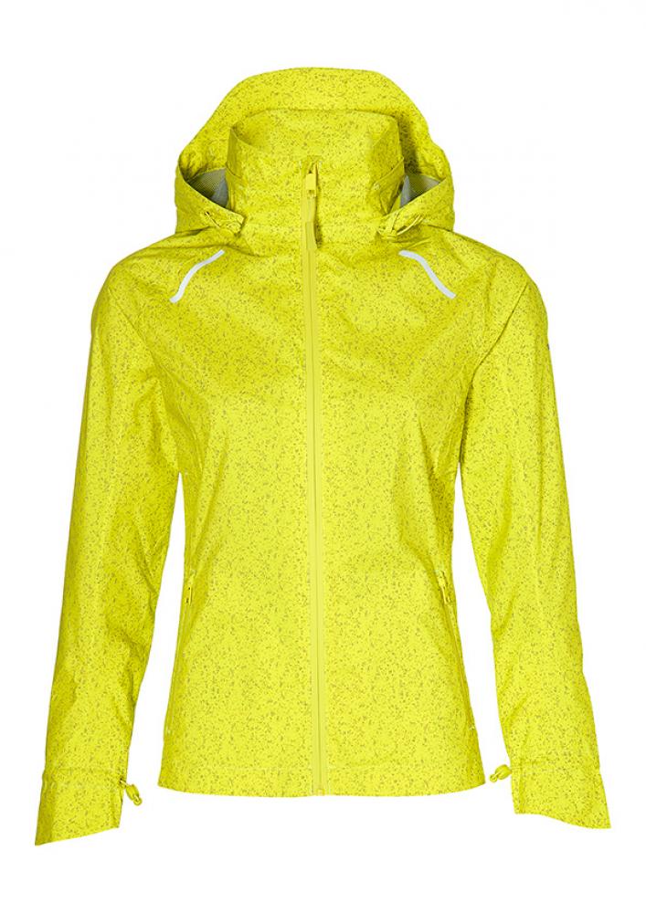 Basil Skane HiVis Damen Regenjacke neongelb S - 360° reflektierend - wasserdicht & atmungsaktiv (10.000 WP/MVP) Bionic Finish® Eco taillierter Schnitt & helmtaugliche Kapuze