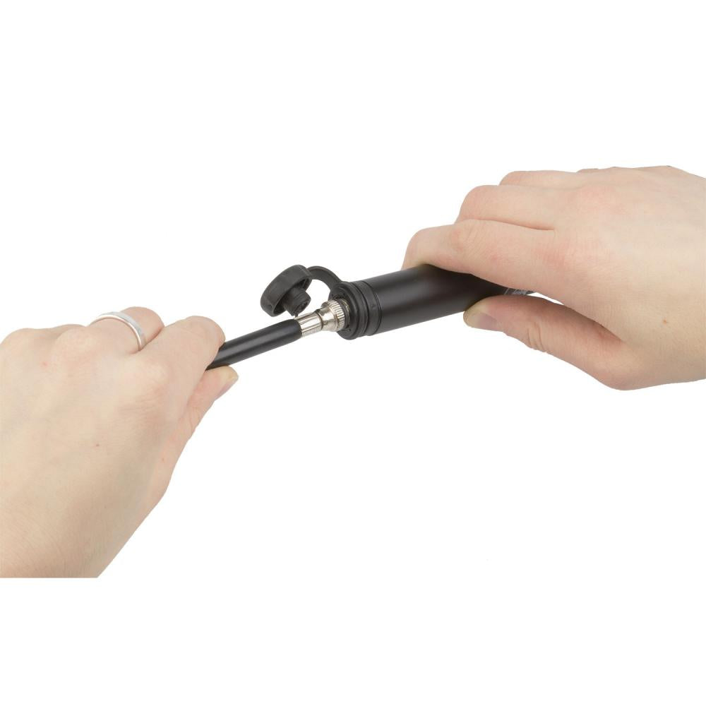 M-WAVE Flexi Tube Minipumpe Aluminium 190mm Leichtgewicht mit Flexschlauch für AV DV FV Ventile bis 6 bar