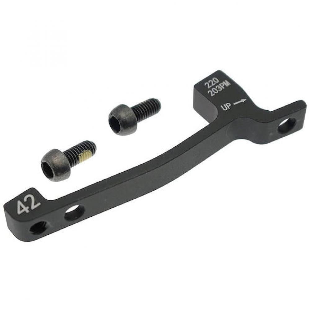 Hayes Adapter Post Mount 203mm Schwarz - sicherer Bremssattel-Adapter für 220mm Rotor