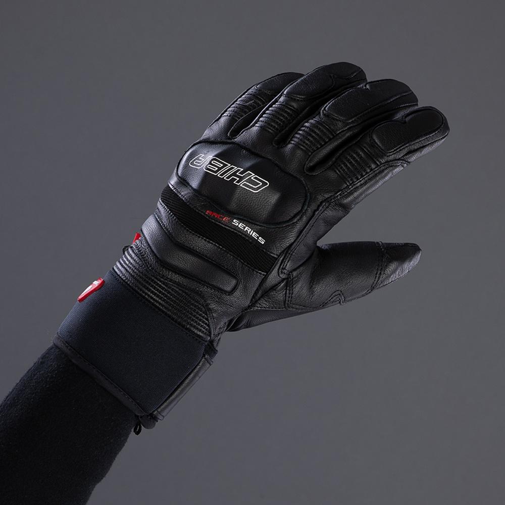 CHIBA Super Race - wasserdichte, winddichte Radhandschuhe, Größe 7, schwarz