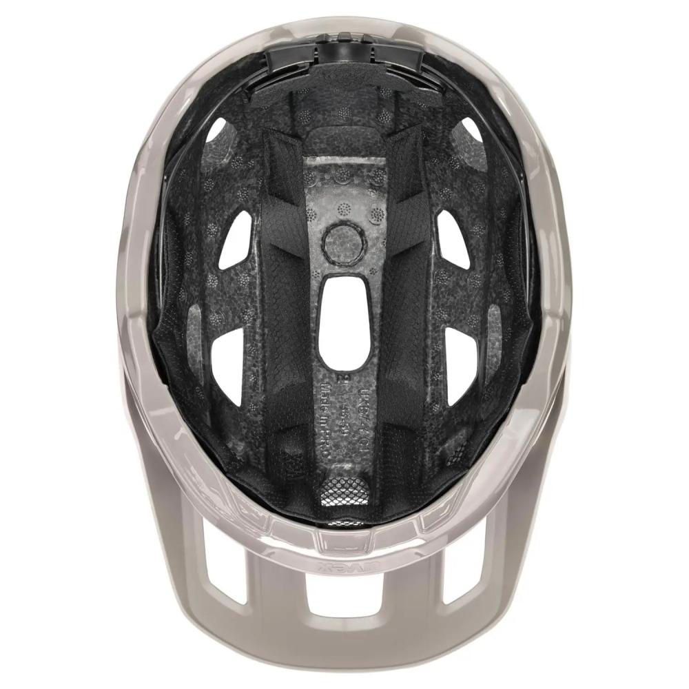 uvex react MTB-Fahrradhelm - Größe 52-56 cm, Warm Grey Matt, 2-step 3D IAS, mehrteilige Schale, sportliches Gelände