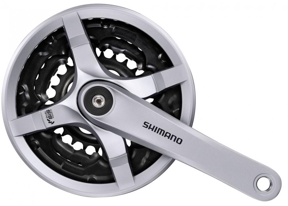SHIMANO TOURNEY FC-TY501 Kurbelgarnitur silber, 6/7/8-fach, 42-34-24 Zähne, 175mm.