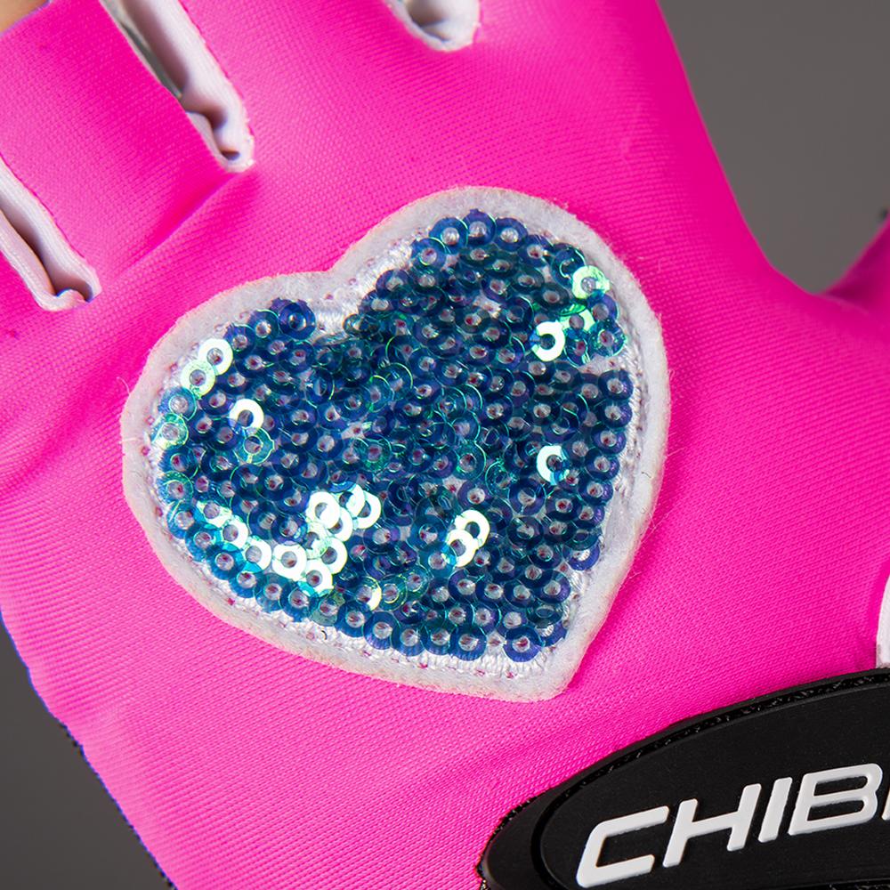 CHIBA Cool Kids - Kinder Fahrradhandschuhe XS neonpink, Griptec-Innenhand, waschbar