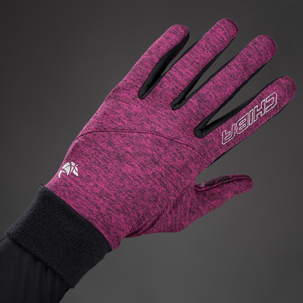 CHIBA Allround Light - Radhandschuhe, Polartec-Fleece, Touchfunktion, violett, Gr. L