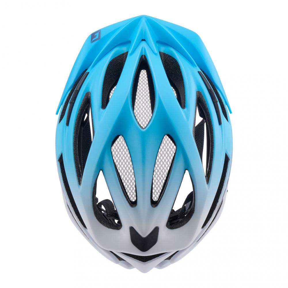 CRATONI Pacer Junior Kinder-Fahrradhelm - S-M 54-58 cm, Blue White Matt, 250 g, Rücklicht, 20 Ventilationsöffnungen, LFS, CE EN 1078