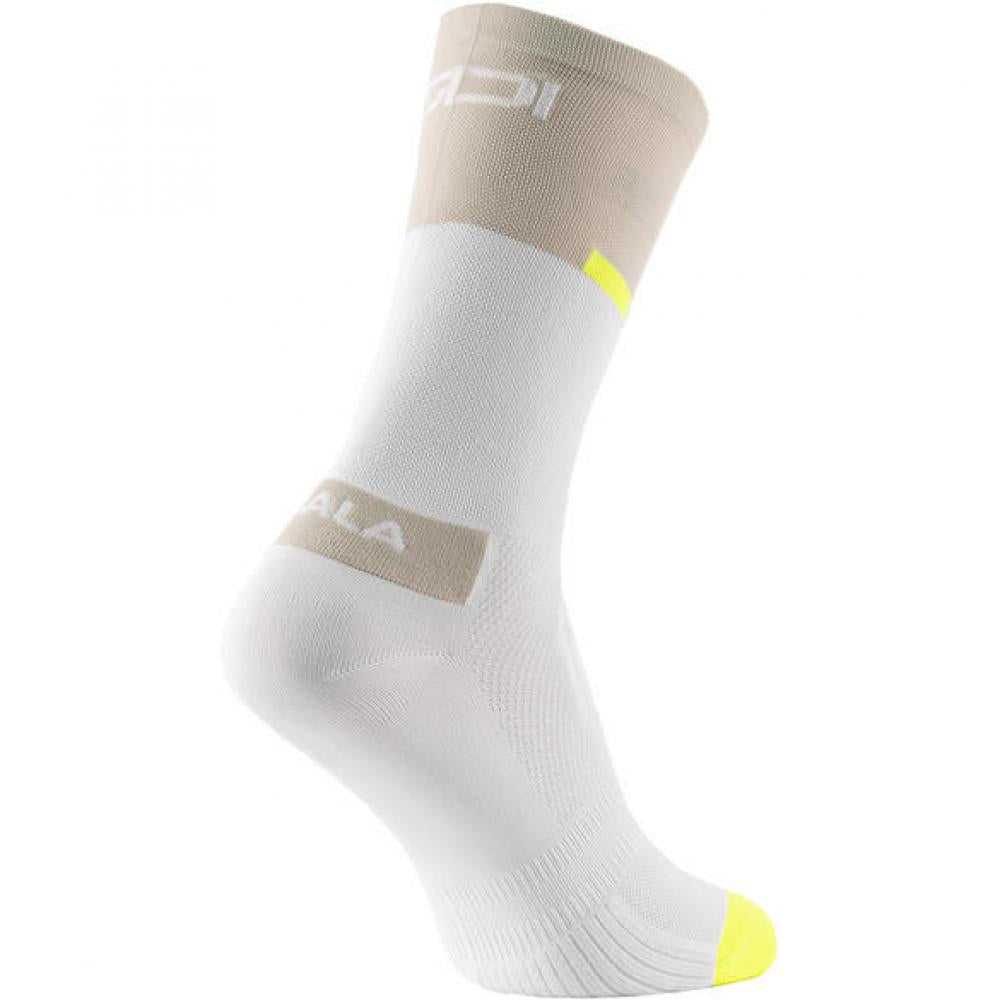 Sidi Socken NEO white sand 35-39 Weiß/Braun - atmungsaktive Radsocken mit Q-Skin