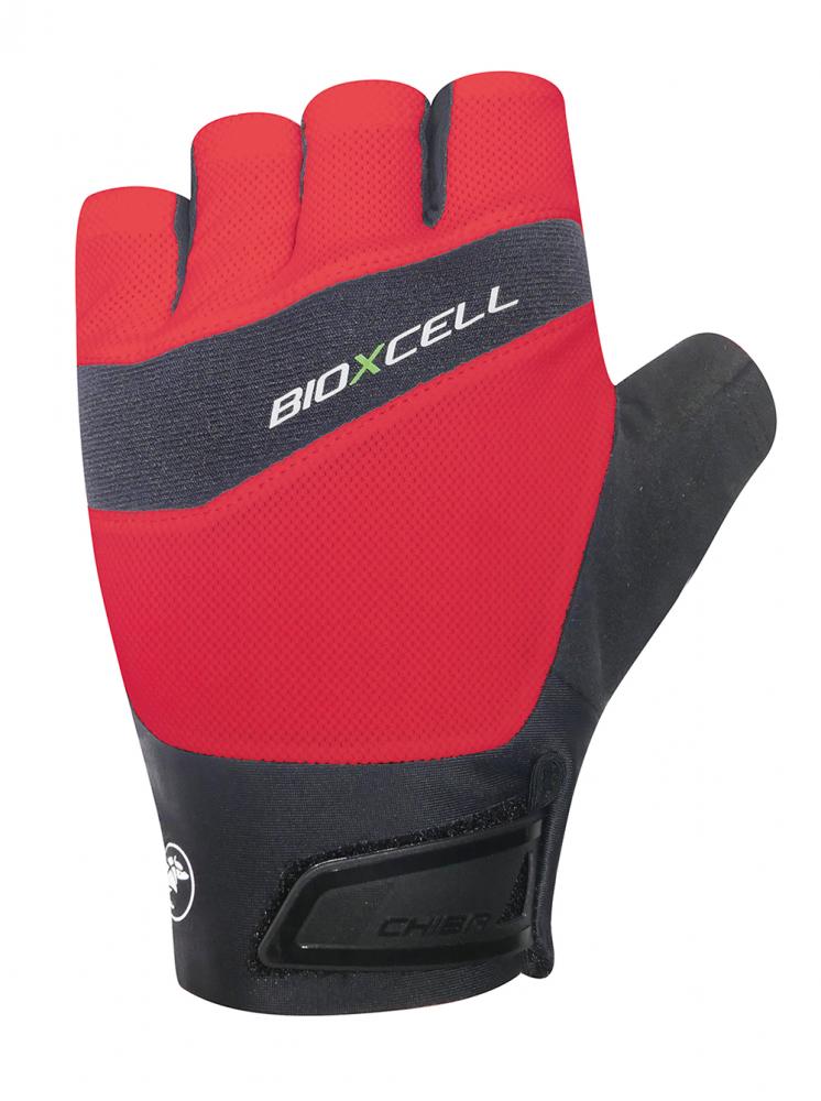 CHIBA BioXCell Pro - Radhandschuhe kurz, S, rot, ergonomische Gelpolsterung