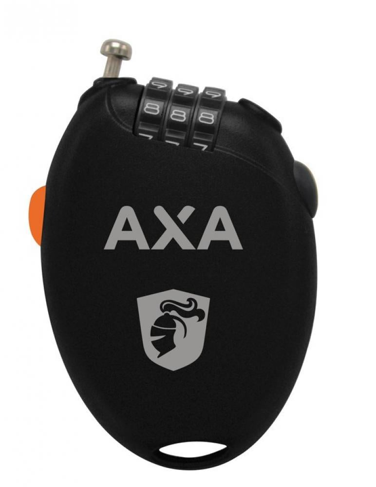 Axa Roll Kabelschloss schwarz mit Zahlencode, 75cm lang, 1,6mm Durchmesser für Fahrräder.