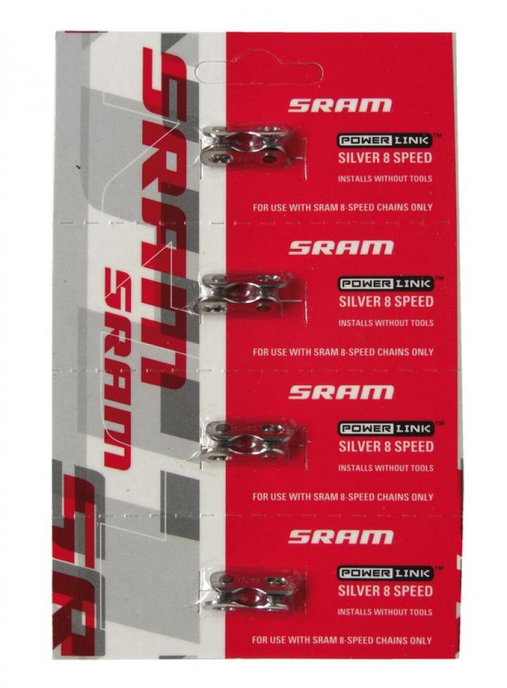 SRAM Kettenverschluss-Glied Power Link 8-fach Ketten, 4er Packung, silber