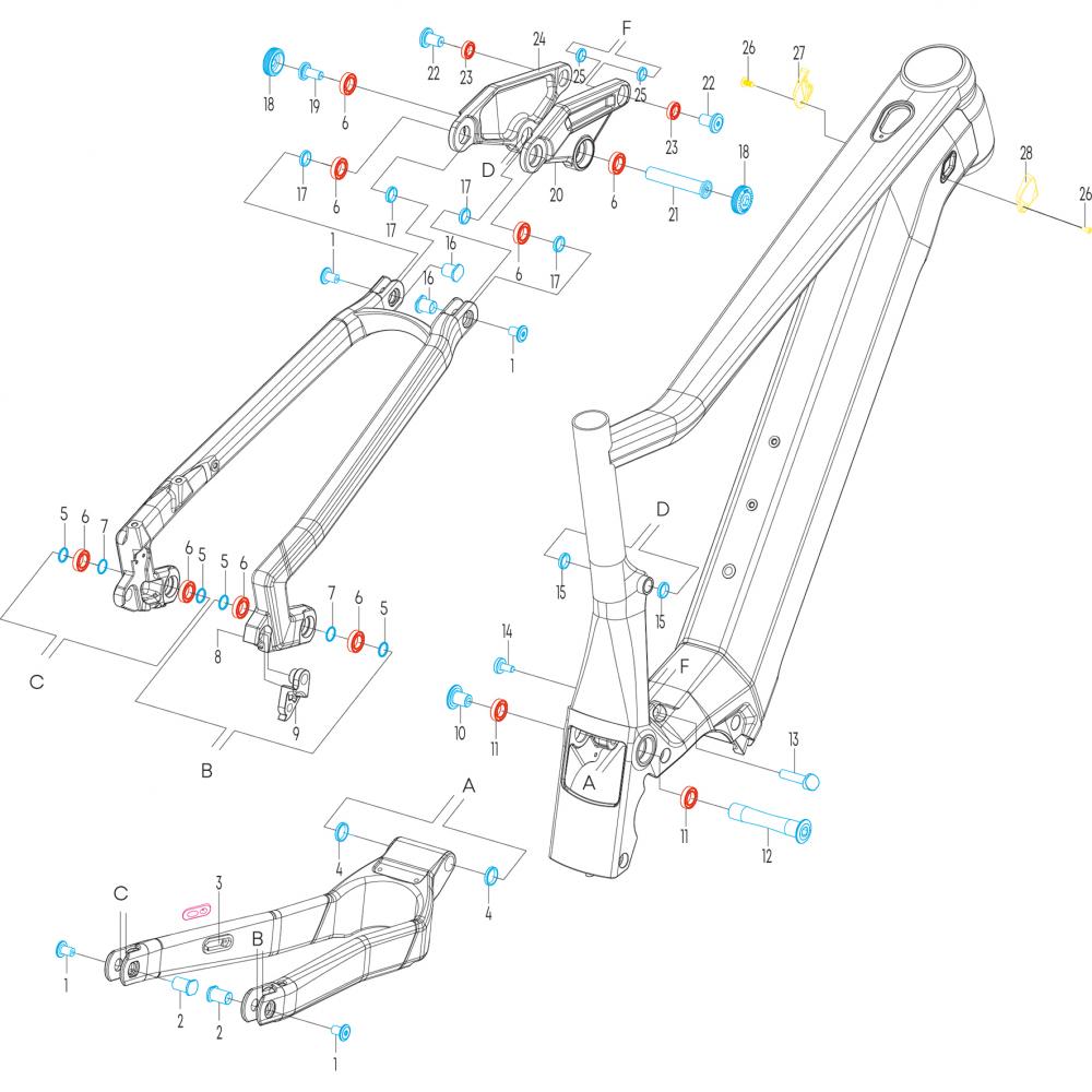 Centurion Bolzenkit für No Pogo F Größe Standard - komplette Befestigungseinheit neueste Version